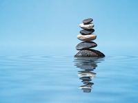 Mindfulness Balanced Rocks on Water