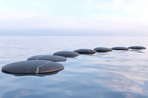 Hypnosis Zen Stones over Water